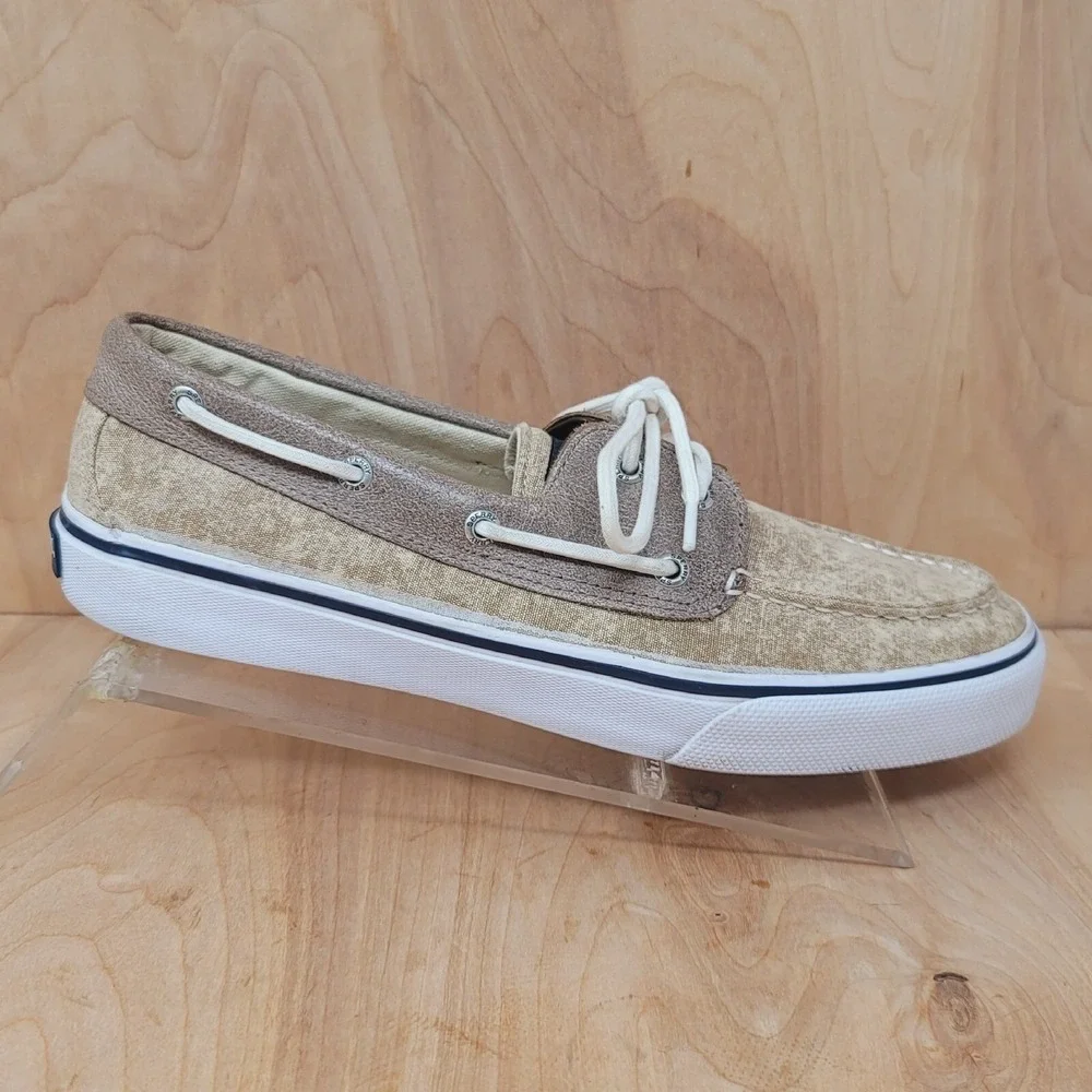 Sperry Topsider Boat Shoes Mens 10.5 M Bahama II White Cap Sneakers STS13106